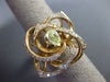 ESTATE LARGE 1.07CT WHITE & FANCY YELLOW DIAMOND 18KT ROSE GOLD FLOWER LOVE RING