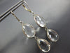 ESTATE LARGE AAA CRYSTAL 14K WHITE GOLD 3D TEAR DROP LEVER BACK HANGING EARRINGS
