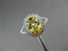 ESTATE LARGE 1.30CT DIAMOND & AAA YELLOW BERYL 14KT WHITE GOLD 3D OVAL HALO RING