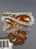 ESTATE LARGE .93CT DIAMOND 14KT WHITE ROSE GOLD DOUBLE SIDED HEART INFINITY RING