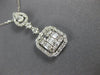 ESTATE LARGE 1.09CT DIAMOND 18K WHITE GOLD MULTI SHAPE CLUSTER SQUARE NECKLACE