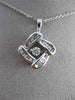 ESTATE .25CT DIAMOND 14KT WHITE GOLD SQUARE SOLITAIRE FLOATING PENDANT & CHAIN