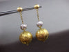 ESTATE LARGE 1.56CT DIAMOND 14KT TWO TONE GOLD ETOILE CIRCULAR HANGING EARRINGS