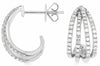 ESTATE .43CT DIAMOND 14KT WHITE GOLD 3D CLASSIC MULTI ROW UMBRELLA FUN EARRINGS