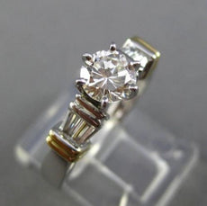 ESTATE .97CT DIAMOND PLATINUM & 18KT YELLOW GOLD CLASSIC ENGAGEMENT RING #25518