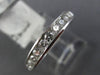 ESTATE .50CT DIAMOND 14KT WHITE GOLD 11 STONE CHANNEL WEDDING ANNIVERSARY RING