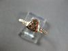 ESTATE .45CT DIAMOND & AAA TRILLION CUT MORGANITE 14KT ROSE GOLD BEZEL FUN RING