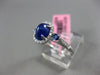 ESTATE 2.36CT DIAMOND & SAPPHIRE 18KT WHITE GOLD 3D 3 STONE OVAL ENGAGEMENT RING