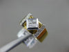 ESTATE WIDE .40CT DIAMOND 14KT WHITE & YELLOW GOLD SQUARE INVISIBLE PROMISE RING