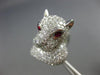 ESTATE EXTRA LARGE 3.69CT DIAMOND & AAA RUBY 18K WHITE GOLD HAPPY TIGER FUN RING
