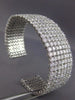 ESTATE LARGE 37.4CT DIAMOND 18K WHITE GOLD 3D CLASSIC MULTI ROW FLEXIBLE BANGLE