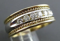 ESTATE .60CT DIAMOND 14K YELLOW & WHITE GOLD 7 STONE MEN ANNIVERSARY RING #20336