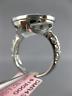 ESTATE LARGE 4.52CT DIAMOND & AAA BLUE QUARTZ 14KT WHITE GOLD OPEN FILIGREE RING