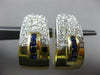 ESTATE EXTRA LARGE 2.69CT DIAMOND & SAPPHIRE 14KT GOLD UMBRELLA CLIP ON EARRINGS
