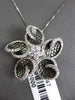 ESTATE LARGE 1.0CT DIAMOND 18KT WHITE & BLACK GOLD FLOWER STAR FLOATING PENDANT