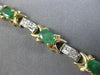 ESTATE 2.10CT DIAMOND & EMERALD 14KT YELLOW GOLD FLOWER CLASSIC TENNIS BRACELET