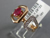 ESTATE WIDE .98CT ROUND DIAMOND & AAA RUBY 14KT ROSE GOLD 3D TAPER BELT FUN RING