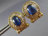 ANTIQUE LARGE 8.68CT DIAMOND & AAA SAPPHIRE 18KT YELLOW GOLD 3D CLIP ON EARRINGS