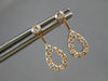 ESTATE .26CT DIAMOND 14KT ROSE GOLD 3D TEAR DROP CLASSIC HANGING EARRINGS