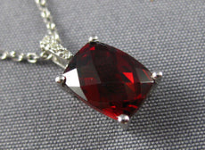 ESTATE 1.51CT DIAMOND & AAA GARNET 14KT WHITE GOLD CUSHION CUT FLOATING EARRINGS