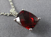ESTATE 1.51CT DIAMOND & AAA GARNET 14KT WHITE GOLD CUSHION CUT FLOATING EARRINGS