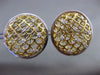 ESTATE LARGE .31CT DIAMOND 18KT TWO TONE GOLD 3D OPEN FILIGREE CIRCULAR EARRINGS