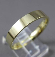 ESTATE 14KT YELLOW GOLD SHINY FLAT COMFORT FIT WEDDING BAND RING 4mm #23402
