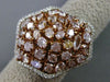 ESTATE EXTRA LARGE GIA 3.31CT DIAMONDS 18KT TWO TONE GOLD STAR CLUSTER LOVE RING