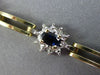 ESTATE WIDE 2.90CT DIAMOND & AAA SAPPHIRE 14KT TWO TONE GOLD OVAL HALO BRACELET