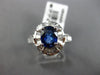 ESTATE 2.56CT DIAMOND & EXTRA FACET SAPPHIRE 18K WHITE GOLD OVAL ENGAGEMENT RING