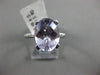 ESTATE LARGE 3.84CT DIAMOND & LIGHT AMETHYST 14KT WHITE GOLD HALO SOLITAIRE RING