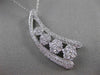 ESTATE 1CT DIAMOND 14KT WHITE GOLD GRADUATING FLOWER 3D JOURNEY FLOATING PENDANT