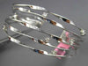 ESTATE LARGE .40CT DIAMOND 14K WHITE GOLD MULTI ROW SWIRL ETOILE BANGLE BRACELET