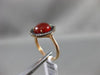 ANTIQUE .38CT DIAMOND SAPPHIRE & RED AGATE 14K ROSE GOLD 3D DOUBLE HALO FUN RING