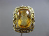 ESTATE LARGE 7.95CT DIAMOND & AAA CITRINE 14K WHITE & YELLOW GOLD FILIGREE RING