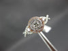 ESTATE .54CT WHITE & PINK DIAMOND 14KT WHITE GOLD 3D CLUSTER INFINITY LOVE RING