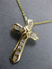 ESTATE .40CT ROUND DIAMOND 14KT YELLOW GOLD CLASSIC X LOVE CROSS PENDANT #14159
