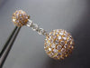 ESTATE 7.13CT WHITE & PINK DIAMOND 18KT WHITE & ROSE GOLD BALL HANGING EARRINGS