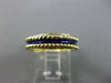 ESTATE 18K YELLOW GOLD 3D SOLID HANDCRAFTED BLUE ENAMEL WEDDING RING BAND #25515