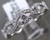 ESTATE .86CT DIAMOND 18KT WHITE GOLD 3D 9 STONE 3/4TH ETERNITY ANNIVERSARY RING