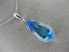 ESTATE LARGE 2.81CT DIAMOND & AAA BLUE TOPAZ 14K WHITE GOLD 3D PENDANT #26502