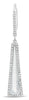 3.07CT DIAMOND & AAA WHITE TOPAZ 14KT WHITE GOLD 3D TRIANGULAR HANGING EARRINGS