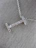 .22CT ROUND DIAMOND 18K WHITE GOLD 3D CLASSIC "I" INITIAL FLOATING PENDANT #8965