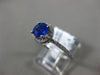 ESTATE .92CT DIAMOND & AAA SAPPHIRE 14K WHITE GOLD 3D ROUND HALO ENGAGEMENT RING