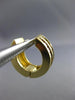 ESTATE 1.0CT DIAMOND 14KT YELLOW GOLD 3D CLASSIC TWO ROW HUGGIE EARRINGS #5319