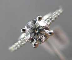 ESTATE .92CT DIAMOND 14KT WHITE GOLD 3D LUCIDA ROUND SOLITAIRE ENGAGEMENT RING