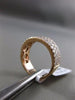 ESTATE 1.37CT DIAMOND 18K ROSE GOLD 3D MULTI ROW PAVE SEMI ETERNITY WEDDING RING