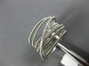 ESTATE WIDE .26CT ROUND DIAMOND 14KT WHITE GOLD MESH MULTI ROW CRISS CROSS RING