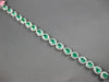 ESTATE WIDE 13.74CT DIAMOND & AAA EMERALD 18K WHITE GOLD 3D OVAL TENNIS BRACELET