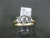 ESTATE 1.05CT DIAMOND PLATINUM & 14KT YELLOW GOLD 3 STONE LUCIDA ENGAGEMENT RING